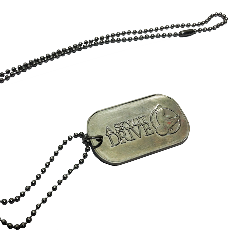 Black Silver Metal Military Locket Dog Tag Pendant with Chain for Boys