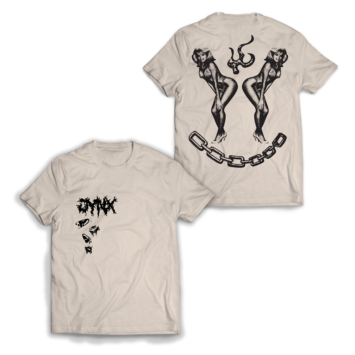 White 'V-Emblem Chain' t-shirt